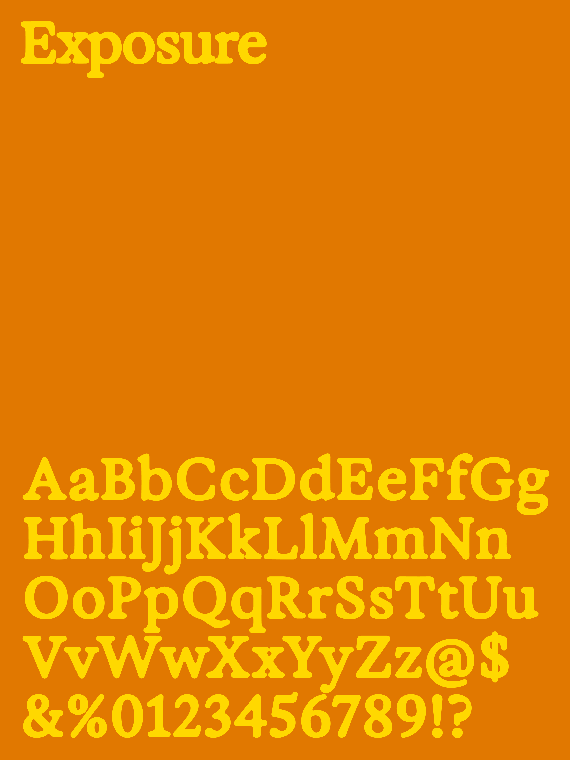 Exposure typeface specimen