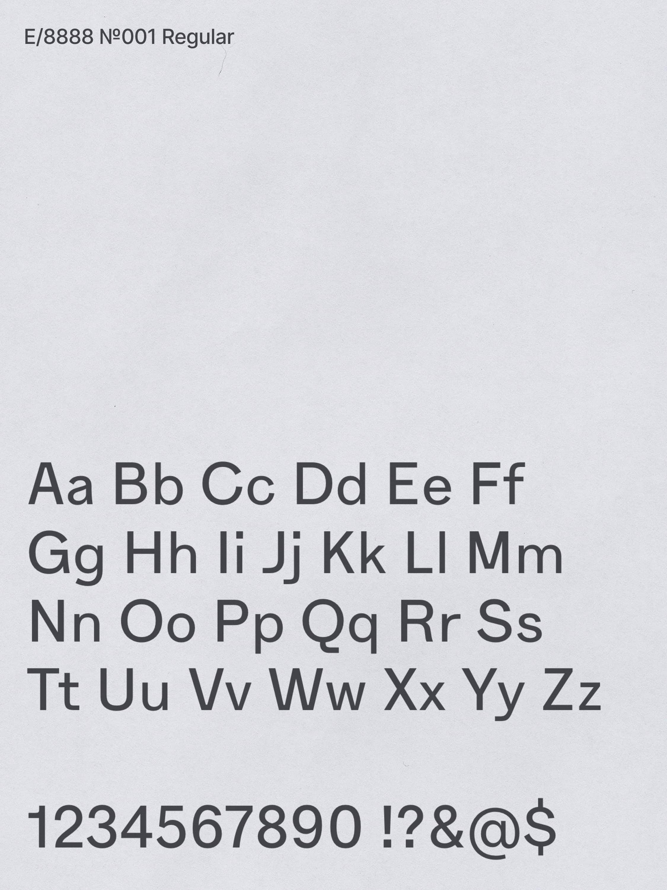 Exposure typeface specimen